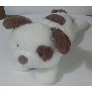 Mary Meyer Stuffed Puppy Dog 17" Floppy Body White Brown Spots Embroidered Eyes